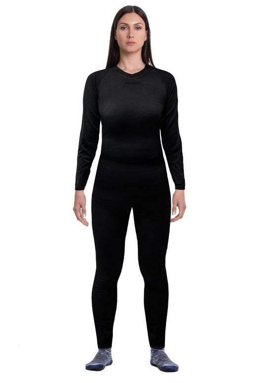 Conjunto Primera Capa HW Patagonia Spandex Negro Mujer