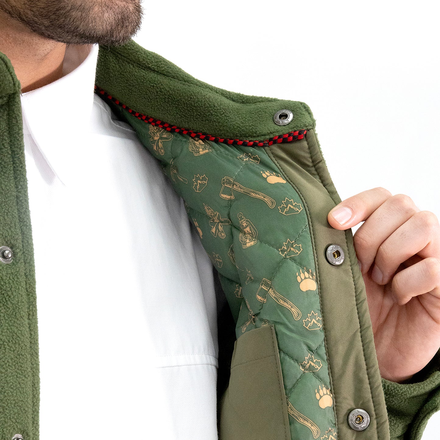 Chaqueta Polar Quebec Grizzly Verde Oliva