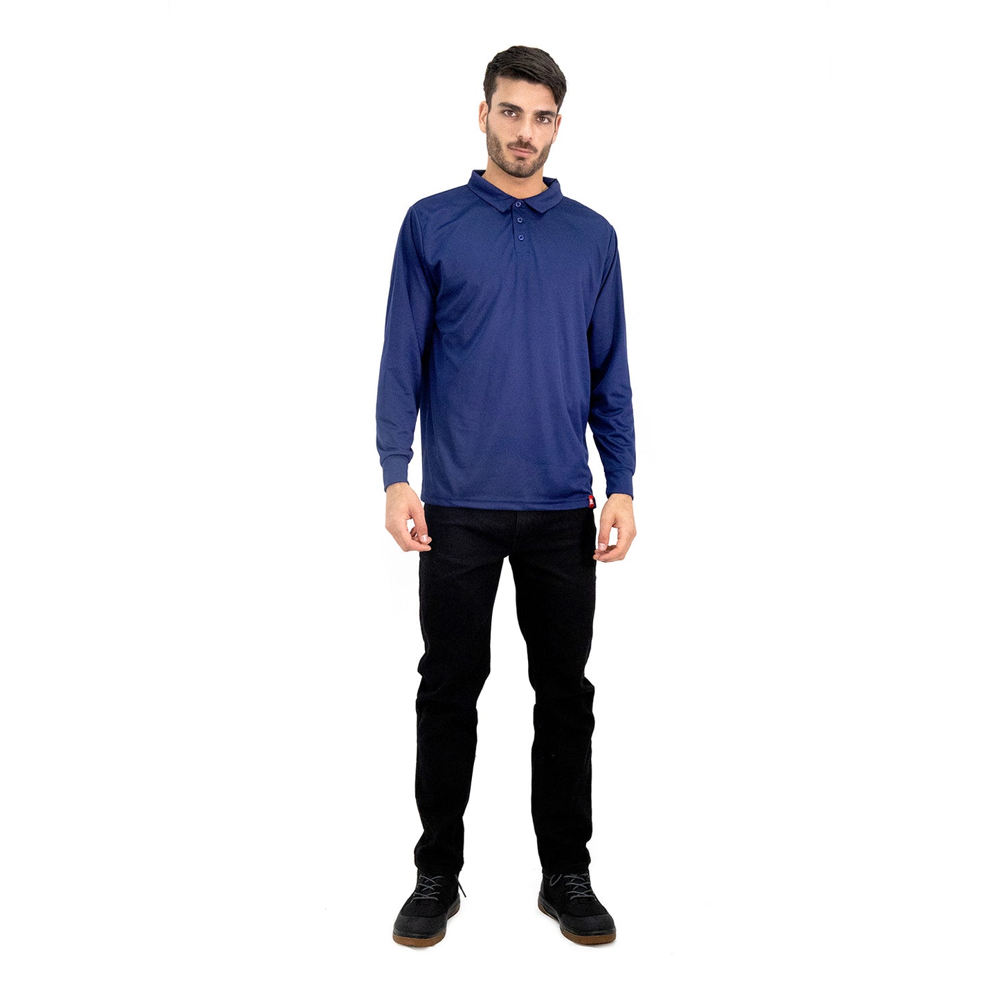 Polera Cooldry Quebec Manga Larga Azul