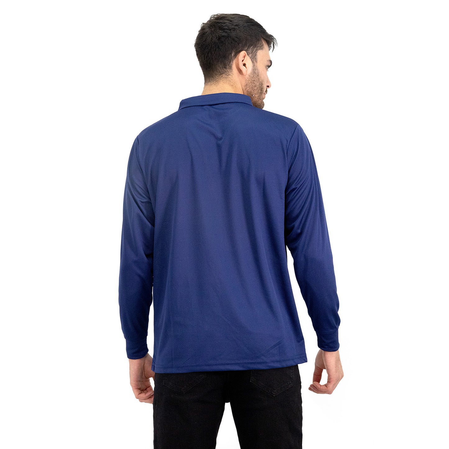 Polera Cooldry Quebec Manga Larga Azul