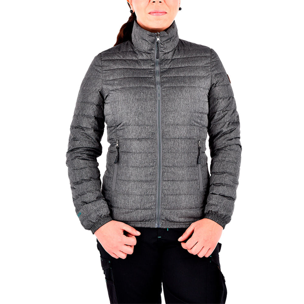 Parka Pluma HW Goose Reversible Mujer Negro/Gris Melange