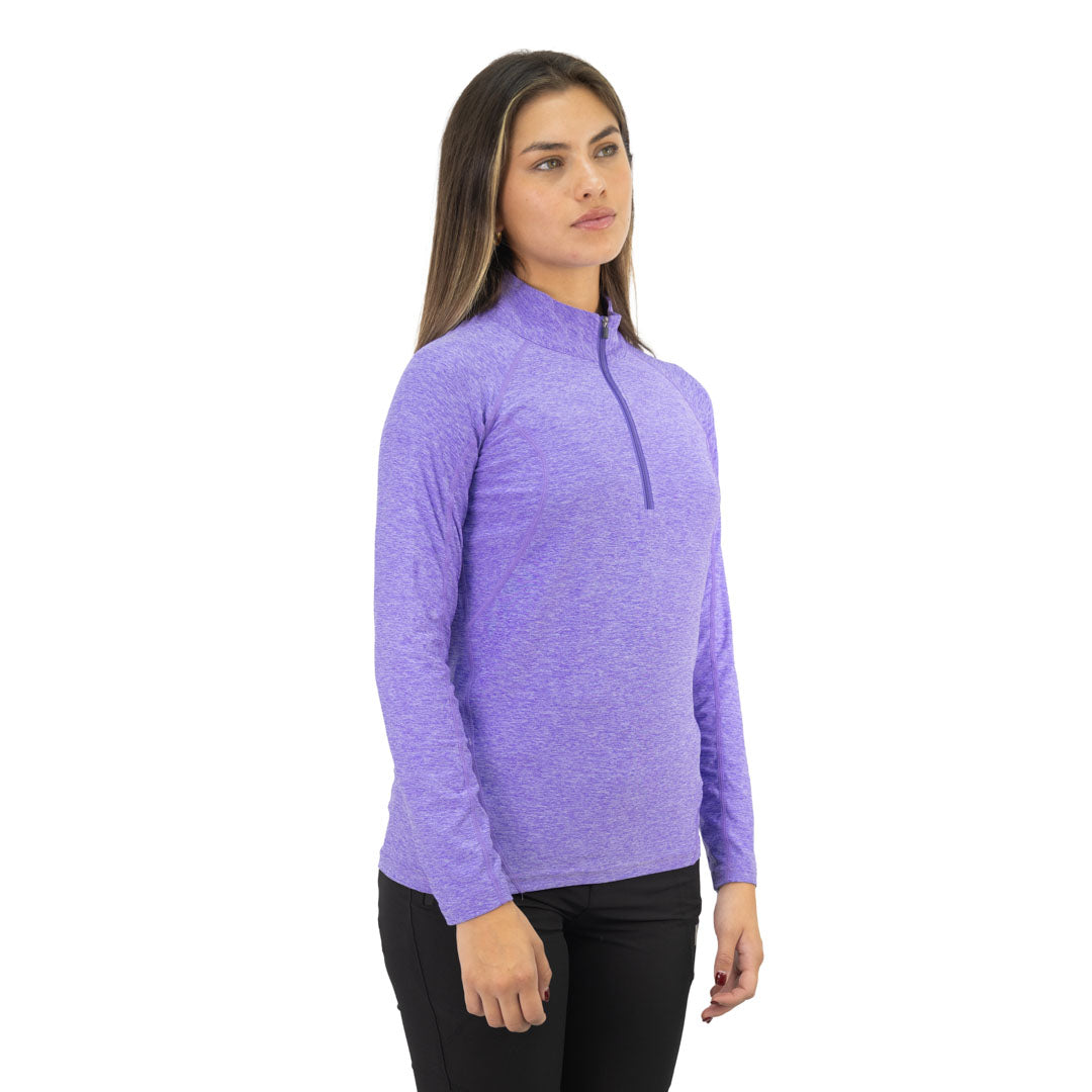 Polera Dry Fit Hw Manga Larga Mujer Lila