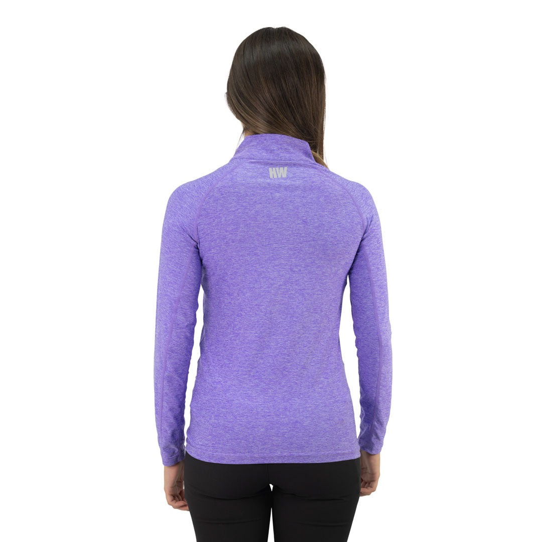Polera Dry Fit Hw Manga Larga Mujer Lila
