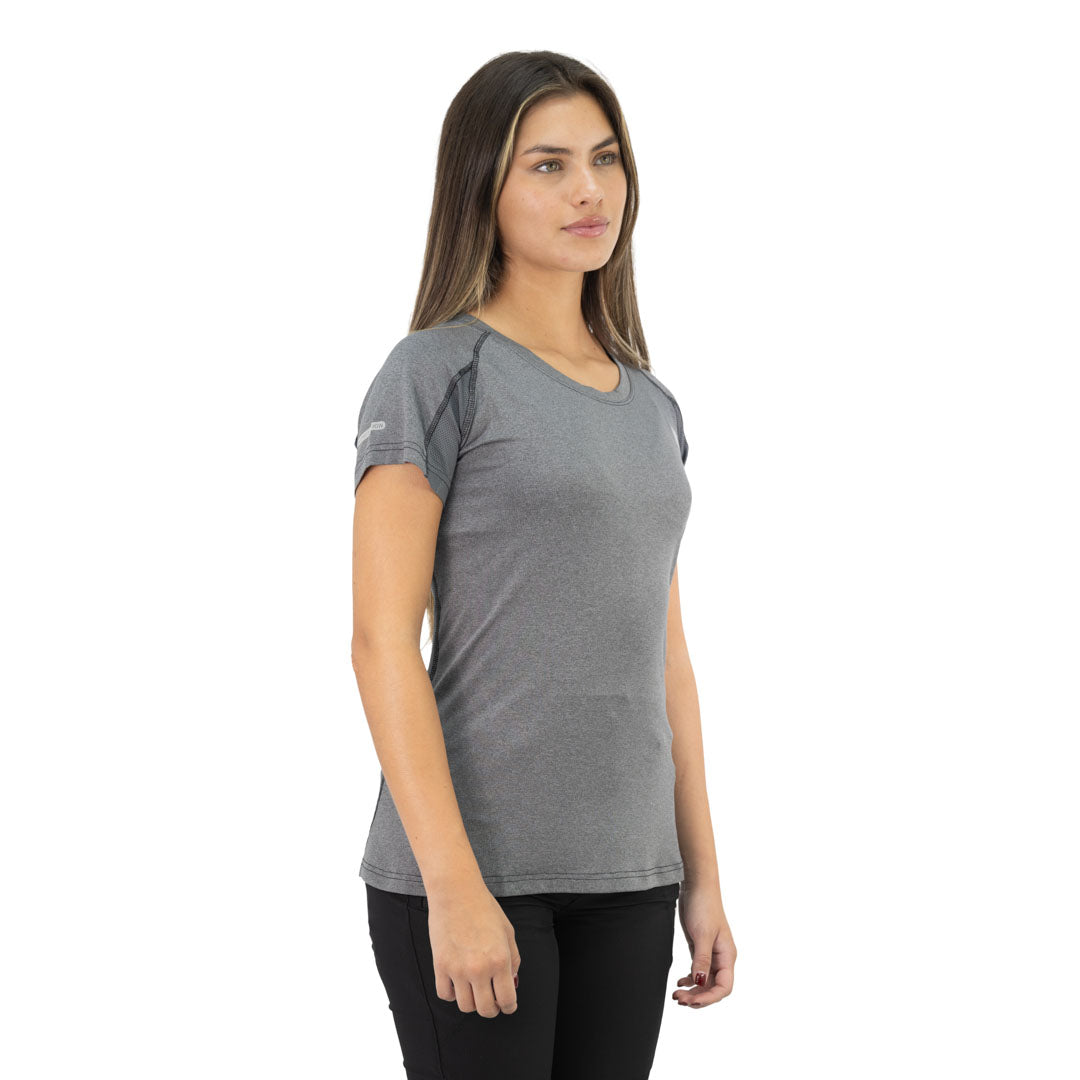Polera Dry Fit Hw Spx Manga Corta Mujer Carbon Grey
