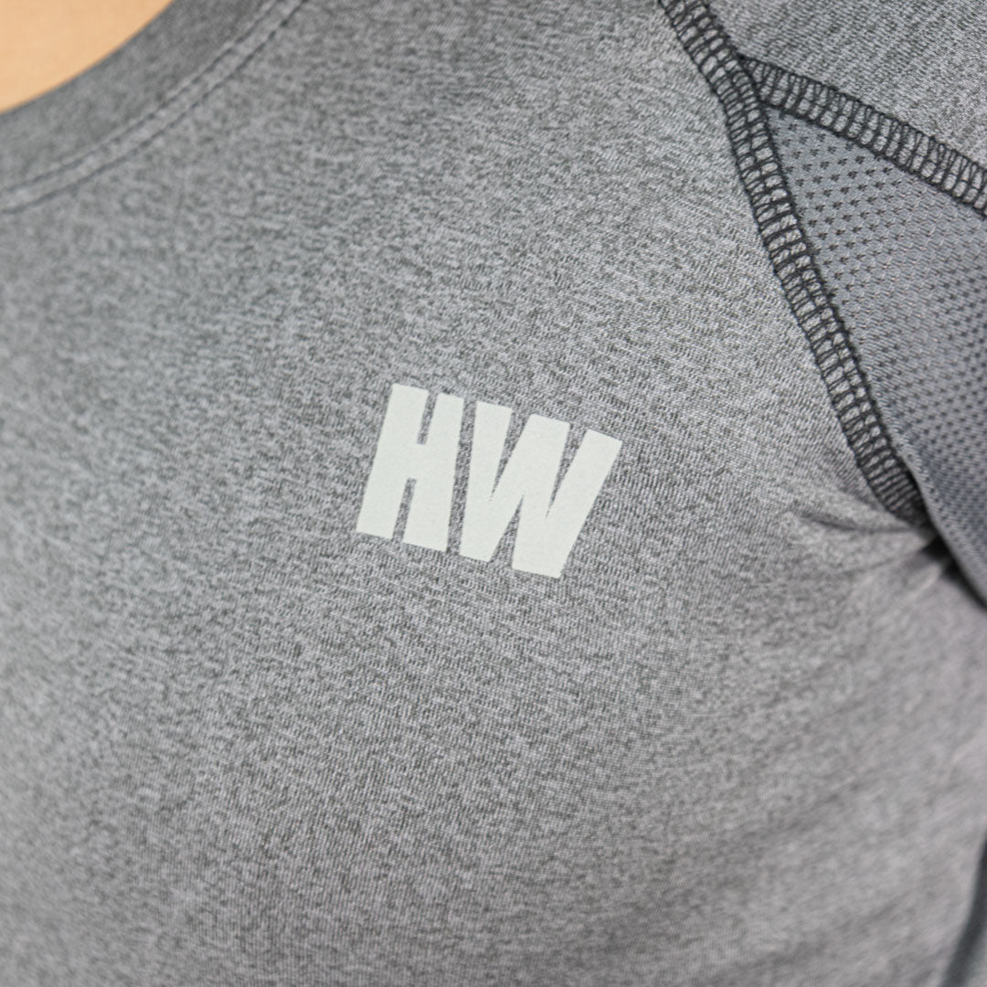 Polera Dry Fit Hw Spx Manga Corta Mujer Carbon Grey