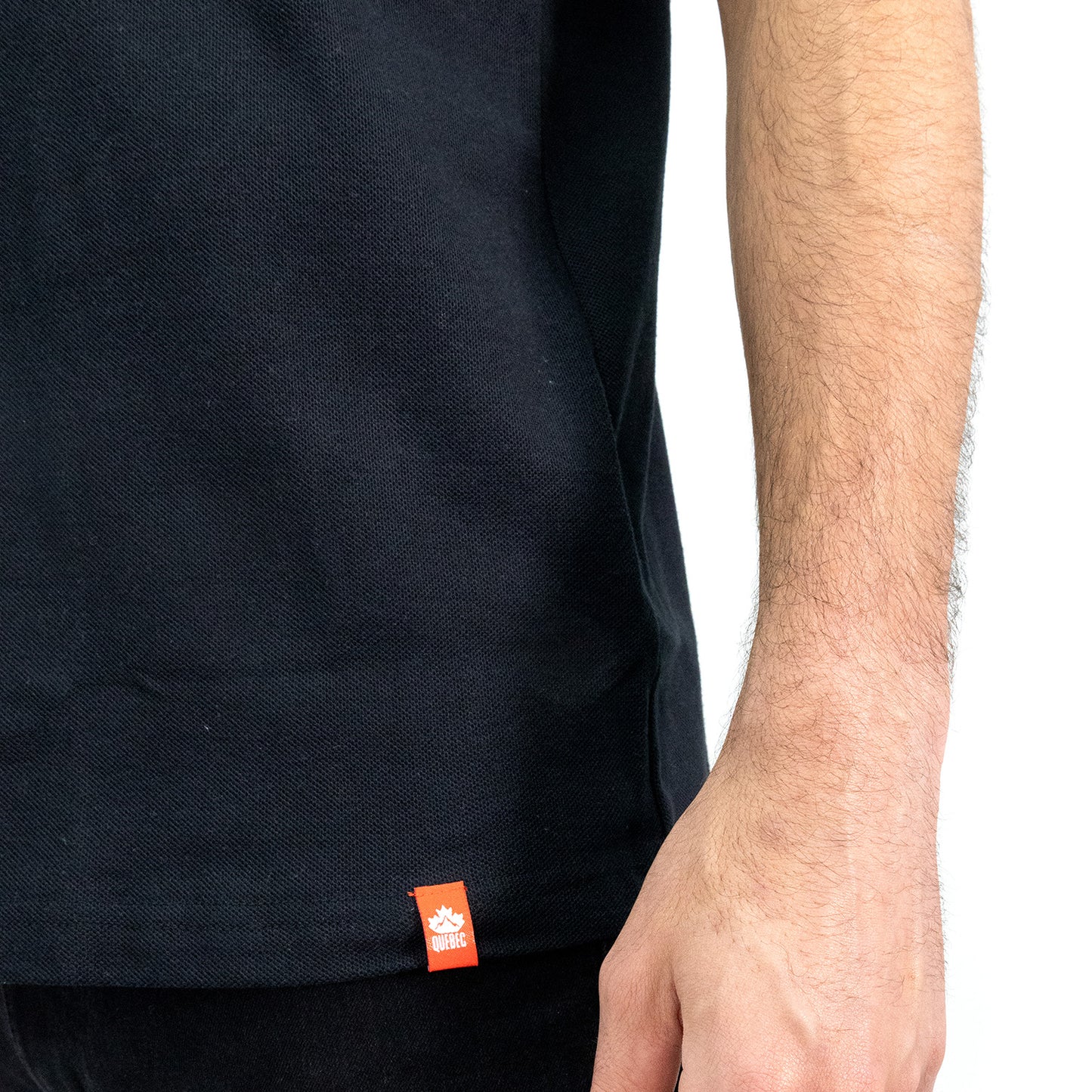 Polera Pique Quebec Manga corta Negro Hombre