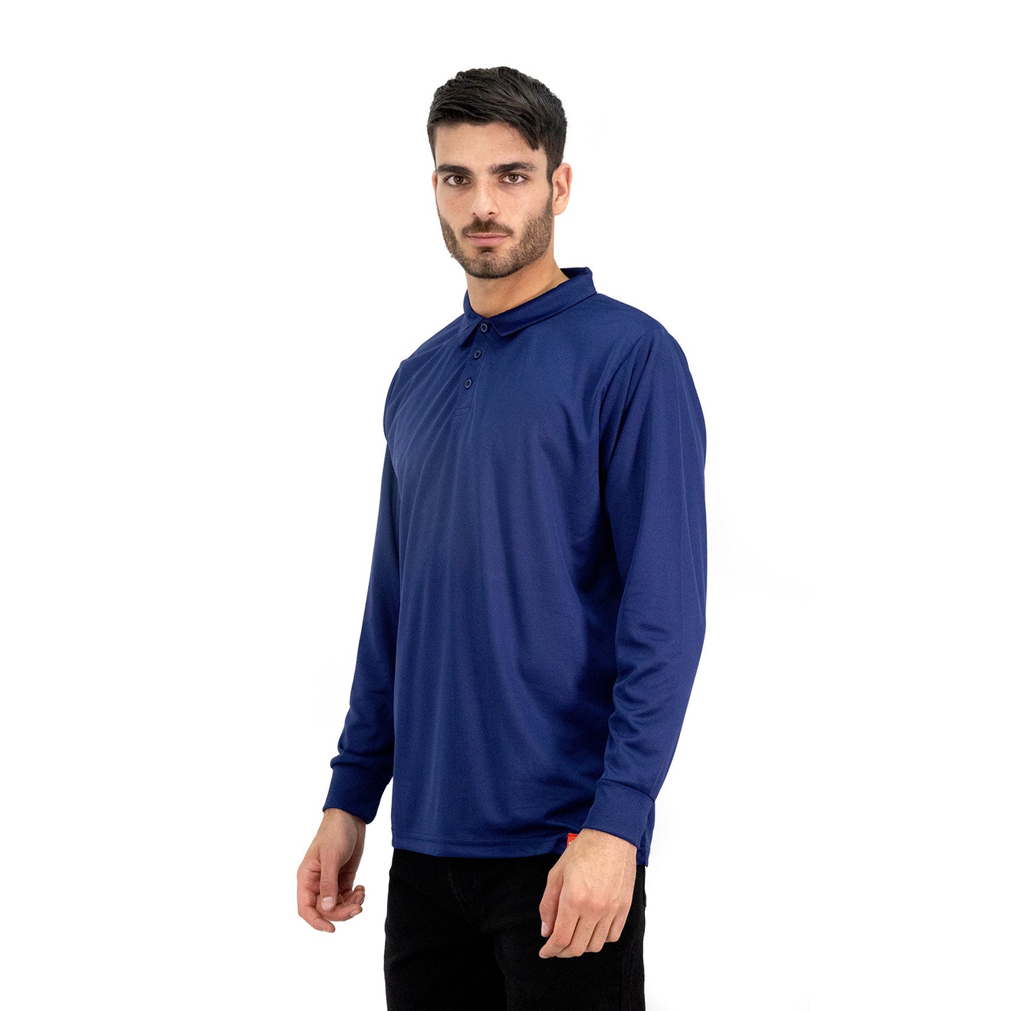 Polera Cooldry Quebec Manga Larga Azul