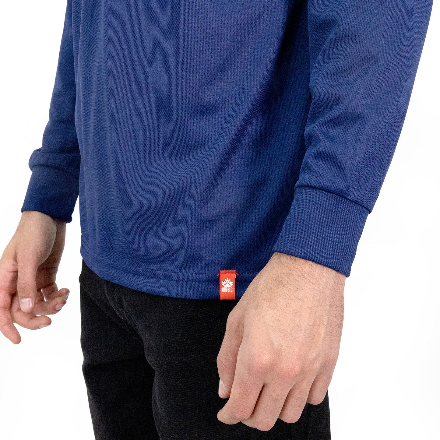 Polera Cooldry Quebec Manga Larga Azul