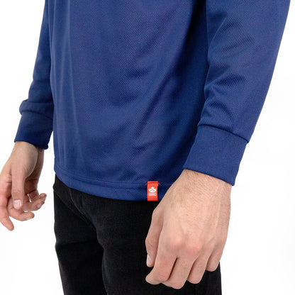 Polera Cooldry Quebec Manga Larga Azul