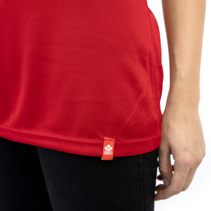 Polera Cooldry Quebec Manga corta Rojo Mujer