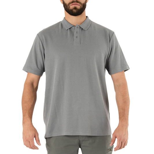 Polera Pique Quebec Manga Corta Gris