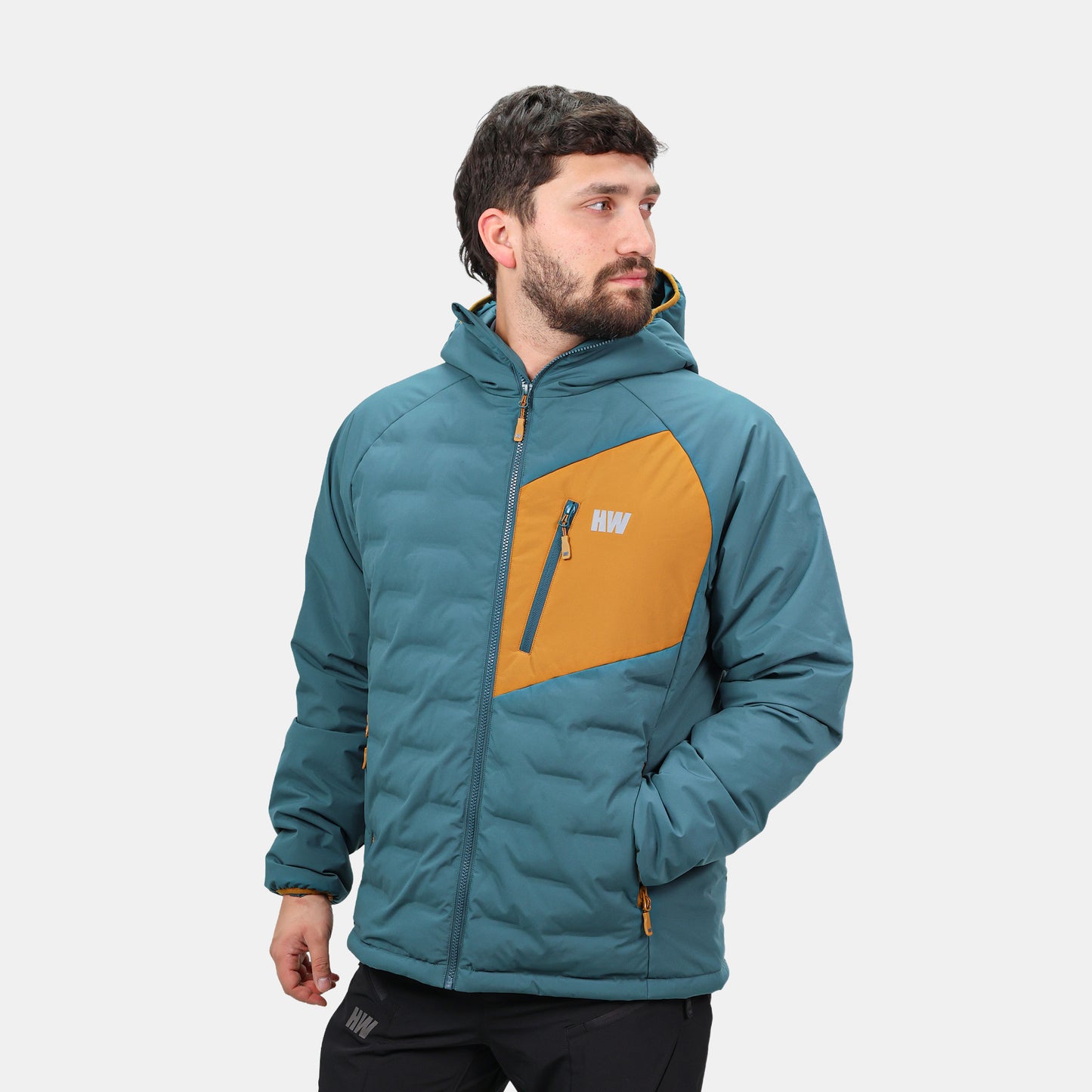 Parka Insulada HW Explorer Hombre Petroleo Mostaza