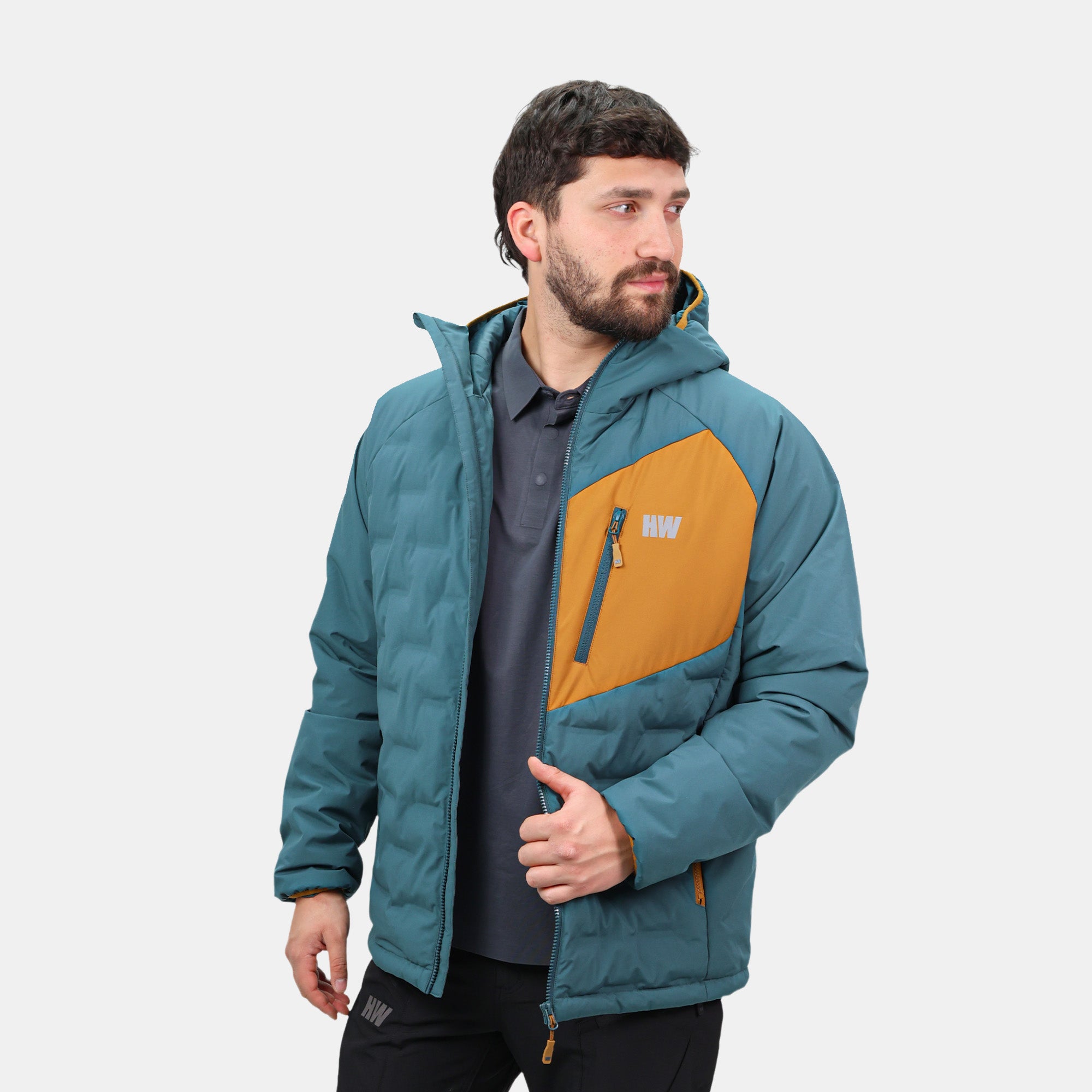 Parka Insulada HW Explorer Hombre Petroleo Mostaza – Hardwork