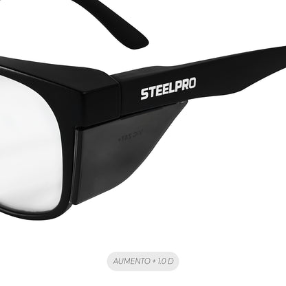 Lente Seguridad Safeblack Claro Full Reader +1.0D Steelpro