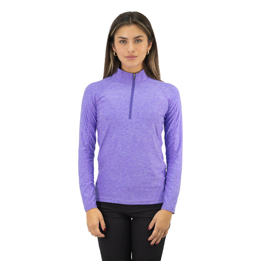 Polera Dry Fit Hw Manga Larga Mujer Lila