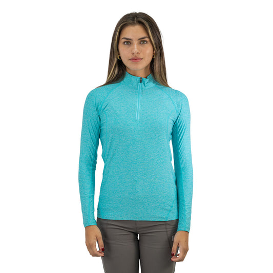 Polera Dry Fit Hw Manga Larga Mujer Turquesa