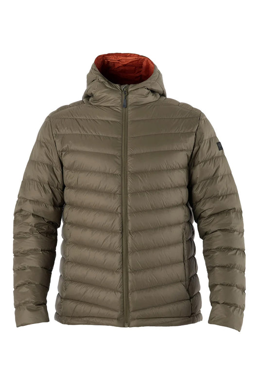 Parka Pluma HW Pullay con Gorro Verde Oliva