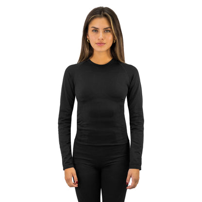 Primera capa HW Patagonia Spandex Negro Camiseta Mujer