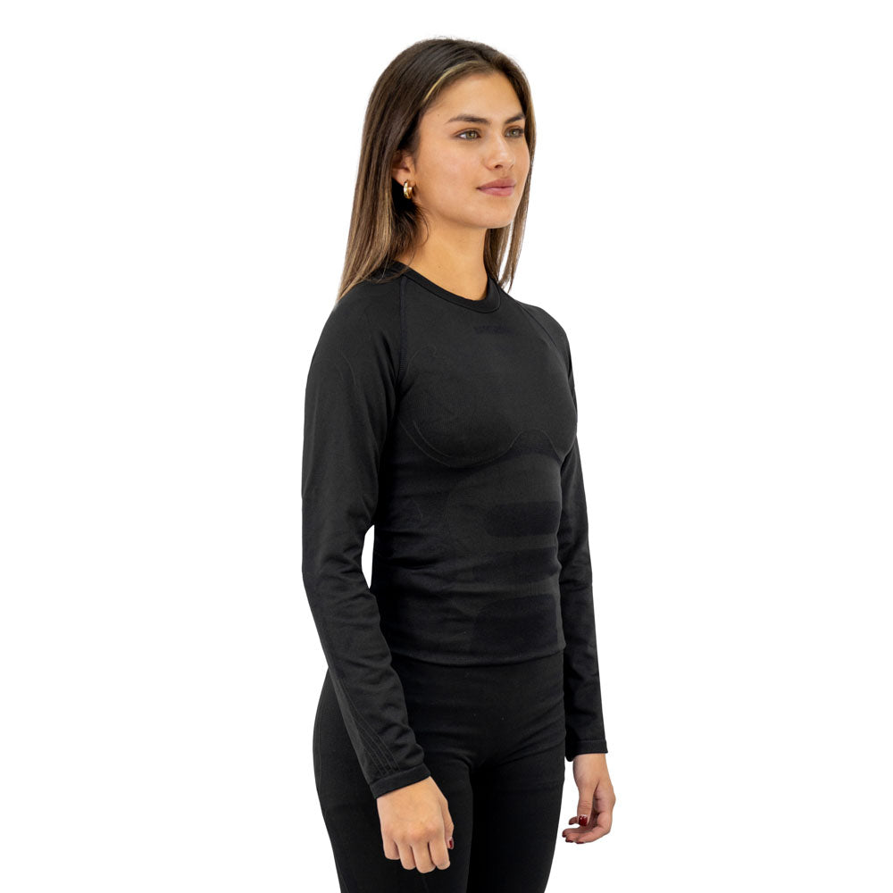 Primera capa HW Patagonia Spandex Negro Camiseta Mujer
