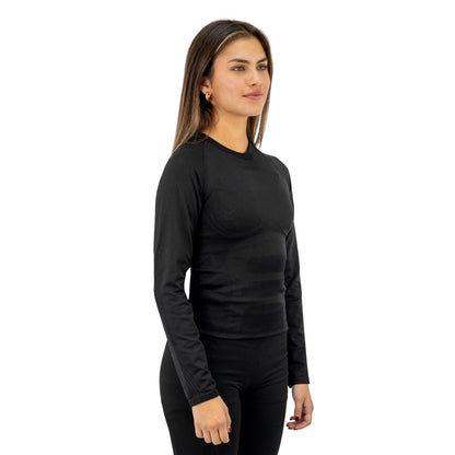 Primera capa HW Patagonia Spandex Negro Camiseta Mujer