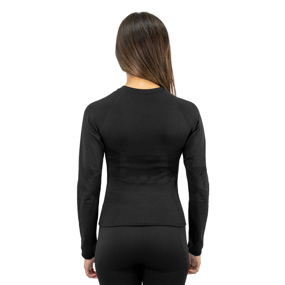Primera capa HW Patagonia Spandex Negro Camiseta Mujer