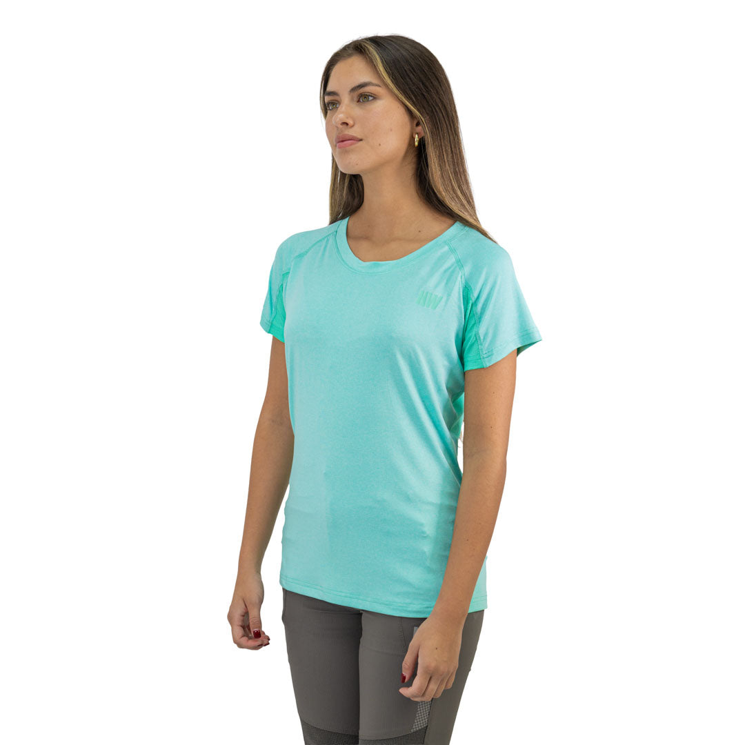Polera Dry Fit Hw Spx Manga Corta Mujer Aqua