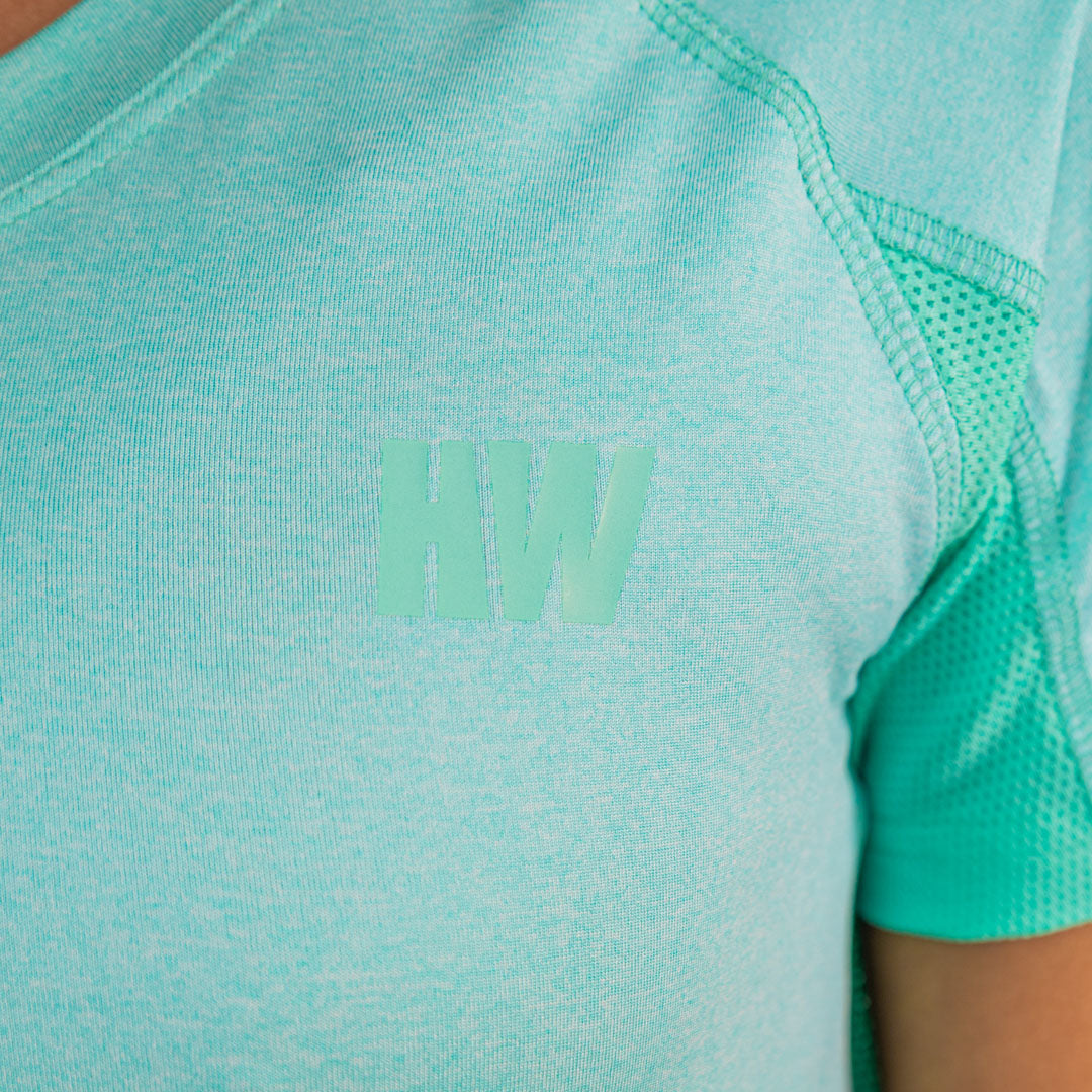 Polera Dry Fit Hw Spx Manga Corta Mujer Aqua