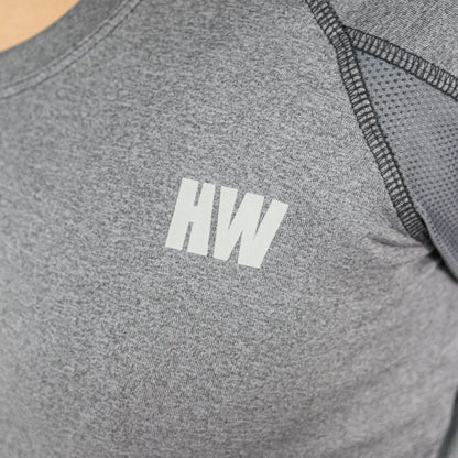 Polera Dry Fit Hw Spx Manga Corta Mujer Carbon Grey